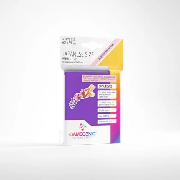 Gamegenic: Prime Sleeves: Small/Japanese Size - Purple (Lilla) (60 Kortlommer)