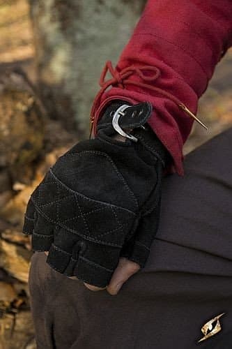 Celtic Suede Gloves – Black - Epic Armoury – Large – Live Rollespil