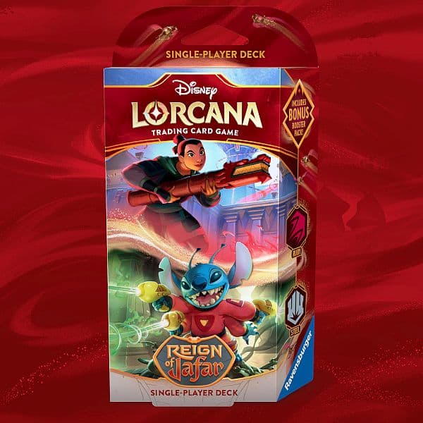 Disney Lorcana TCG: Set 8 - Reign of Jafar - Single-Player Starter Deck: Ruby/Steel (Mulan & Stitch)