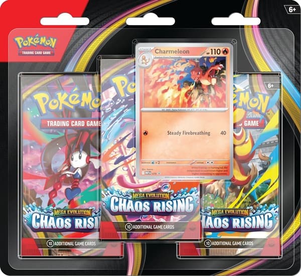 Pokemon Blister Pack - 3-Pack: 3 Mega Evolution: Chaos Rising Booster Pakker + Charmeleon Black Star Promo