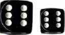 Dice - Terningesæt - 12 stk. 6 sidet (D6) - Opaque - Black with White