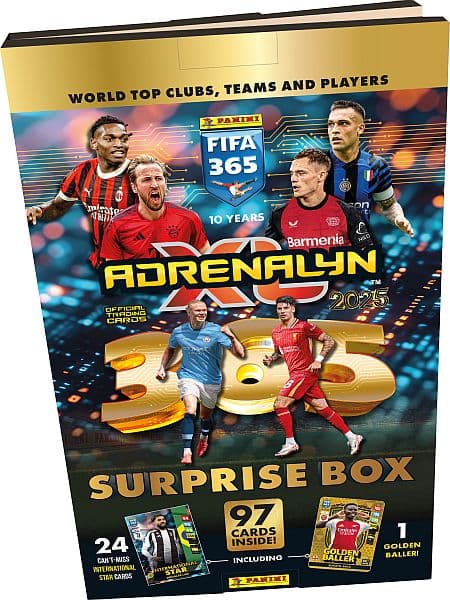 Panini Adrenalyn XL: FIFA 365 2025 - Pakkekalender med 24 låger - Fodboldkort-Julekalender (Countdown/Advent Calendar)