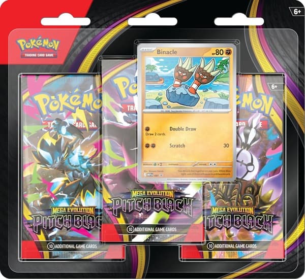 Pokemon Blister Pack - 3-Pack: 3 Mega Evolution: Pitch Black Booster Pakker + Binacle Black Star Promo