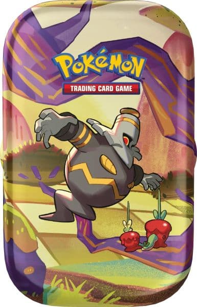 Pokemon Tin Kasse - 2024 Summer Scarlet & Violet: Shrouded Fable Mini Tin: Dusknoir & Applin (2 Boosters & Klistermærker)