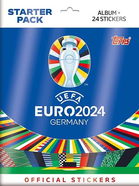 Topps Fodbold-Stickers/Klistermærker: Euro 2024 - Starter Pack (Album + 24 Stickers)