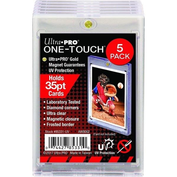 Ultra Pro ONE-TOUCH Magnetic Holder - 5 Count Retail Pack Standard Size (2,5" x 3,5") 35PT UV - Sleeves #85331-UV