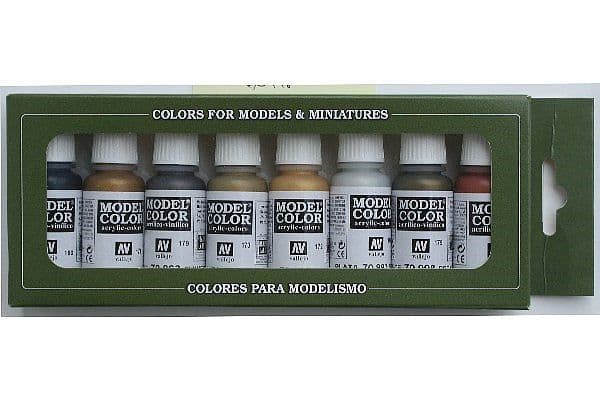 Vallejo Model Color: Paint set – Metallic Colors (8 colors)