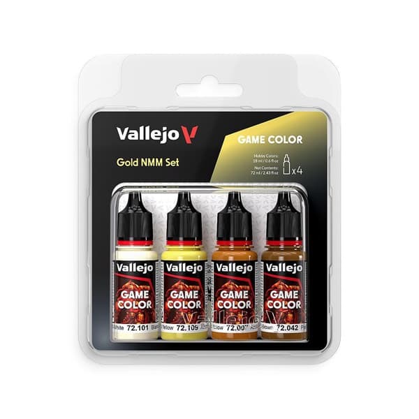 Vallejo Maling - Game Color: Gold NMM Color Set 4 Colors - 18ml