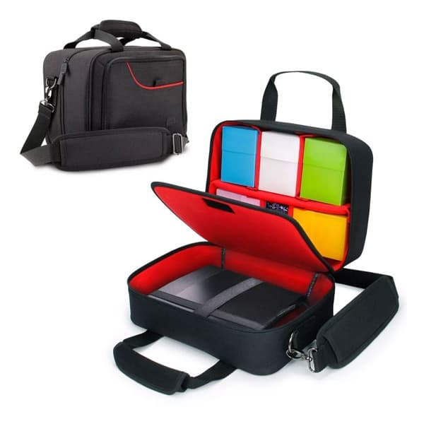 Enhance Gaming: USA Gear Magic: the Gathering MTG Deck Travel Bag - Card Protector Bag with Strap (Red)
